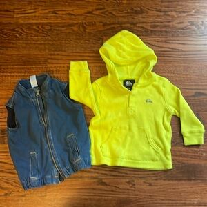 BUNDLE- 18mo Carters Denim lined vest & Quicksilver hooded long-sleeve h…